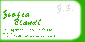 zsofia blandl business card